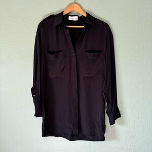 Aritzia Babaton long silk blouse